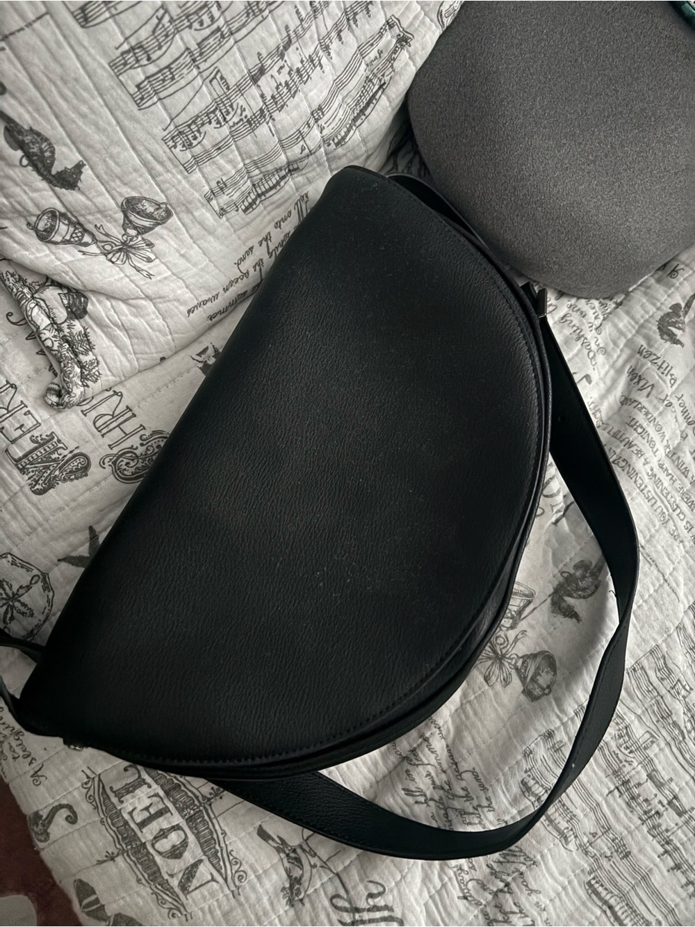 Pleather crescent crossbody